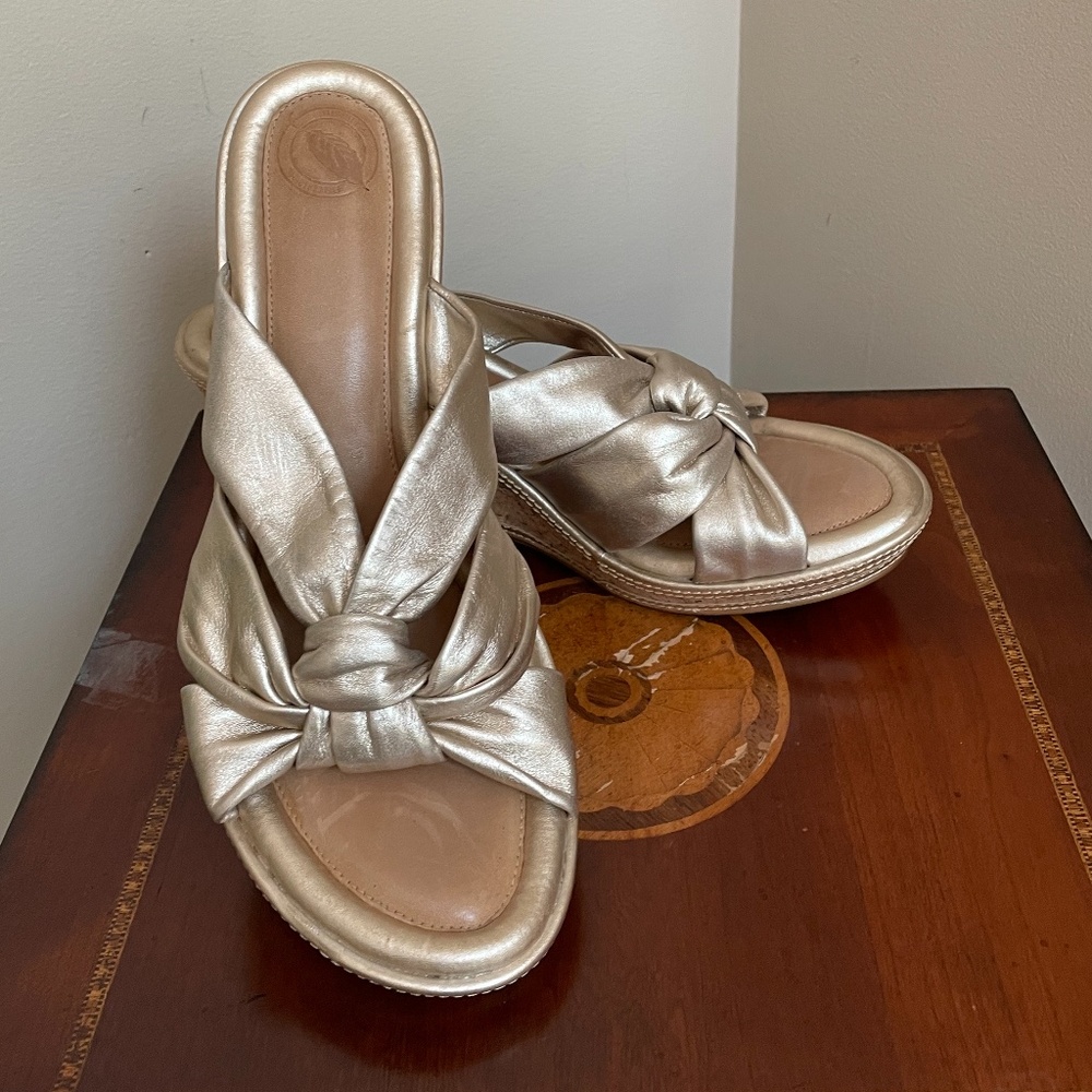 Nurture Leather  Cork Wedge Slide Sandal